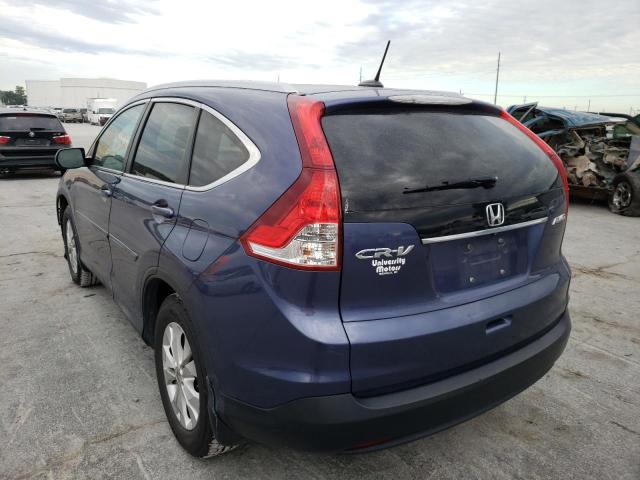 2HKRM4H79EH676073 - 2014 HONDA CR-V EXL BLUE photo 3