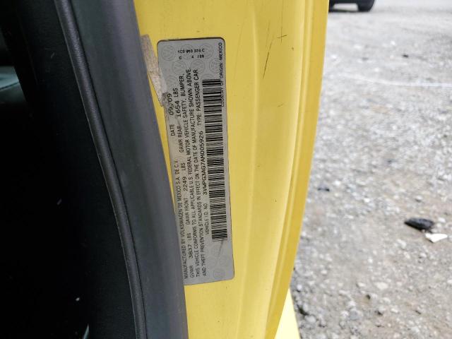 3VWPG3AG7AM005926 - 2010 VOLKSWAGEN NEW BEETLE YELLOW photo 12