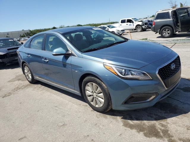 KMHE24L11GA009205 - 2016 HYUNDAI SONATA HYBRID BLUE photo 4