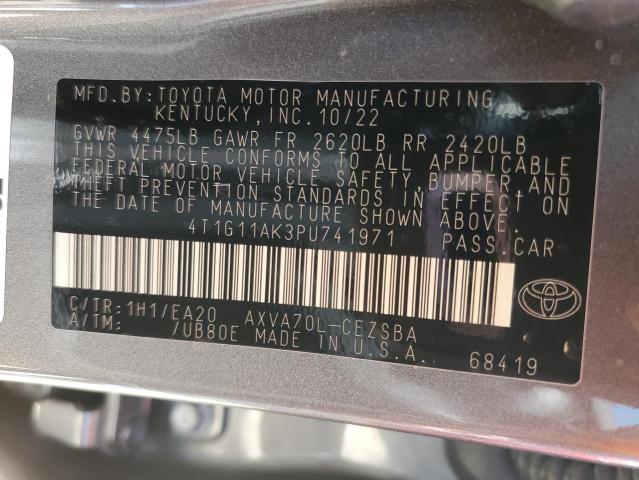 4T1G11AK3PU741971 - 2023 TOYOTA CAMRY SE NIGHT SHADE GRAY photo 12