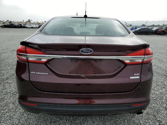 3FA6P0HD5JR180886 - 2018 FORD FUSION SE BURGUNDY photo 6