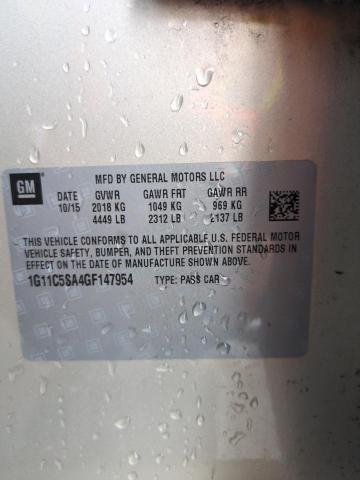 1G11C5SA4GF147954 - 2016 CHEVROLET MALIBU LIM LT 金色 照片 12