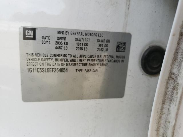 1G11C5SL6EF264854 - 2014 CHEVROLET MALIBU 1LT 白色 照片 12