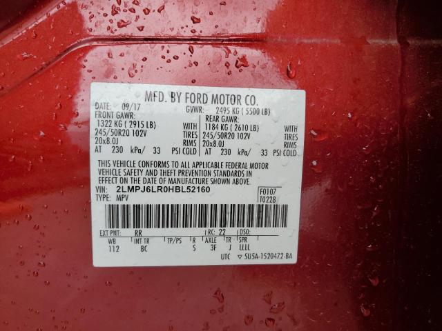 2LMPJ6LR0HBL52160 - 2017 LINCOLN MKX RESERVE Կարմիր լուսանկար 14