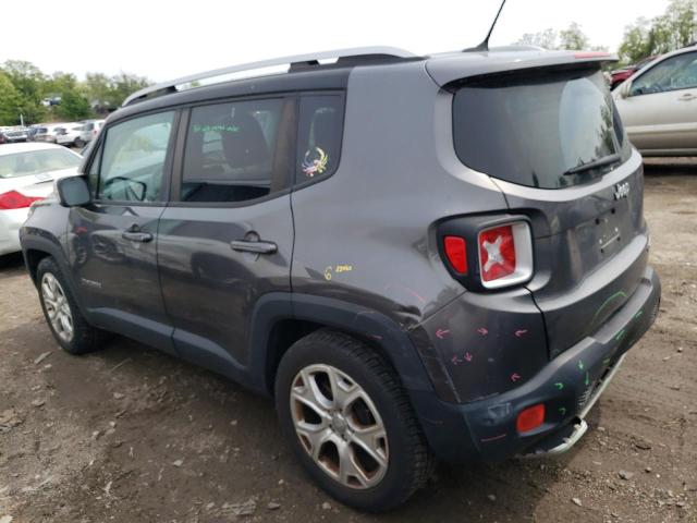 ZACCJADT2GPD17576 - 2016 JEEP RENEGADE LIMITED GRAY photo 2