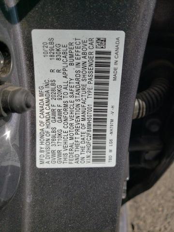 2HGFC2F88MH507001 - 2021 HONDA CIVIC SPORT 石墨色 照片 12