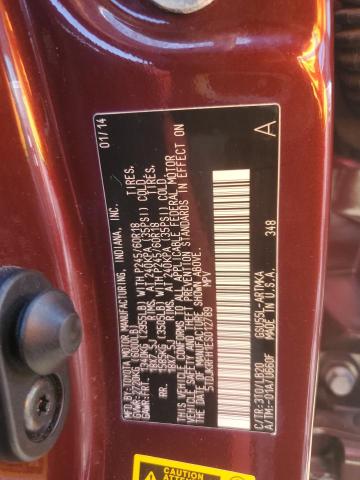 5TDJKRFH1ES012789 - 2014 TOYOTA HIGHLANDER XLE ბურგუნდია ფოტო 14