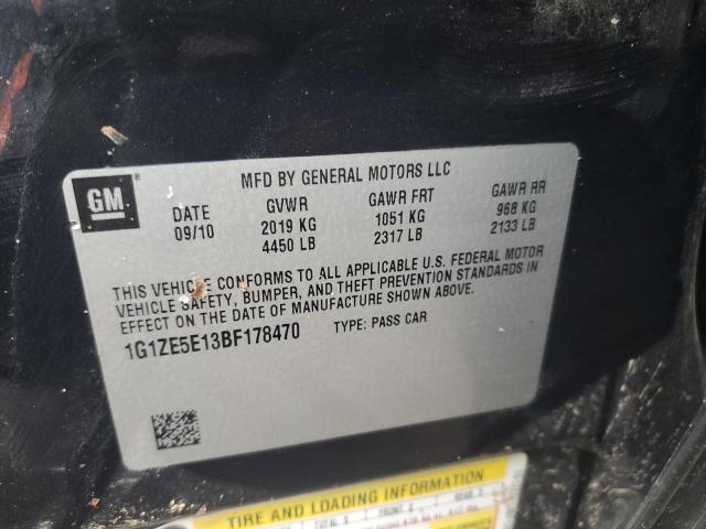 1G1ZE5E13BF178470 - 2011 CHEVROLET MALIBU LTZ Noir photo 12