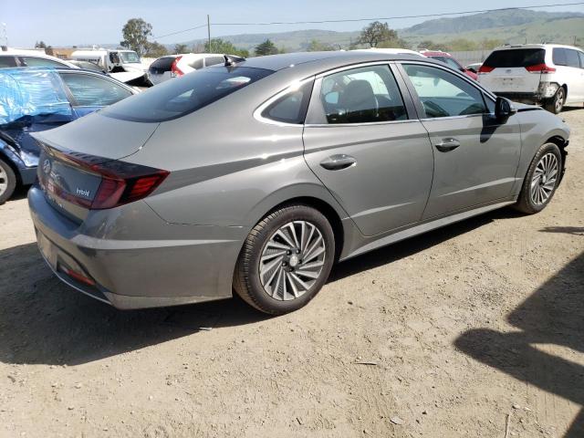 KMHL34JJ2NA051158 - 2022 HYUNDAI SONATA HYBRID GRAY photo 3