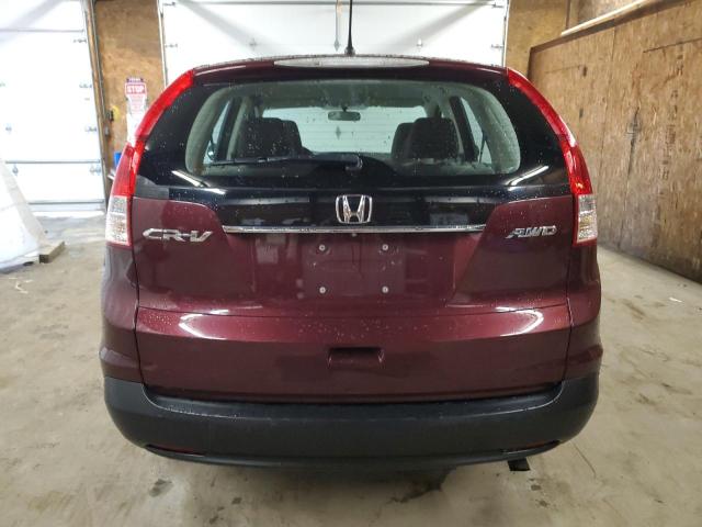 5J6RM4H3XEL077444 - 2014 HONDA CR-V LX BURGUNDY photo 6