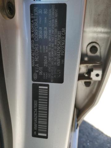 KNAFU4A29C5470831 - 2012 KIA FORTE EX Gümüş foto 13