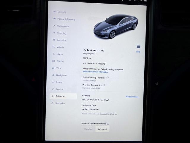 5YJSA1E27LF369319 - 2020 TESLA MODEL S Գրաֆիտ լուսանկար 8