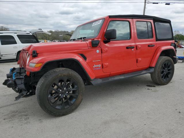 1C4JJXP67NW276118 - 2022 JEEP WRANGLER U SAHARA 4XE RED photo 1