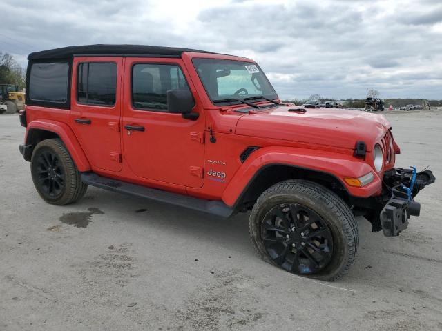 1C4JJXP67NW276118 - 2022 JEEP WRANGLER U SAHARA 4XE RED photo 4