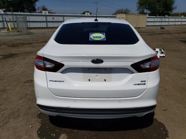 3FA6P0LU2DR235323 - 2013 FORD FUSION SE HYBRID WHITE photo 6