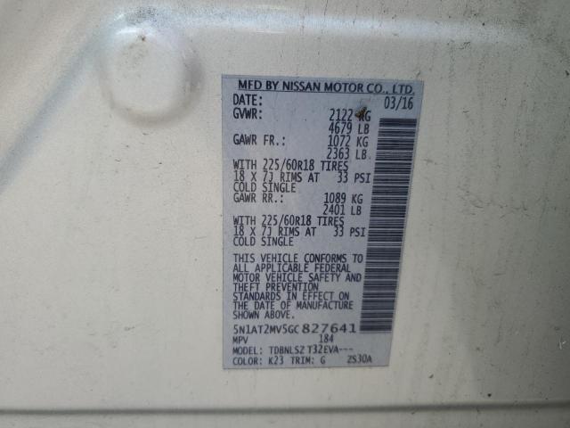 5N1AT2MV5GC827641 - 2016 NISSAN ROGUE S SILVER photo 14