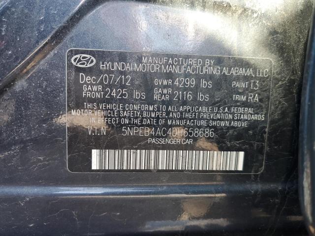 5NPEB4AC4DH658686 - 2013 HYUNDAI SONATA GLS BLUE photo 12