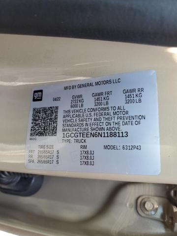 1GCGTEEN6N1188113 - 2022 CHEVROLET COLORADO ZR2 BROWN photo 12