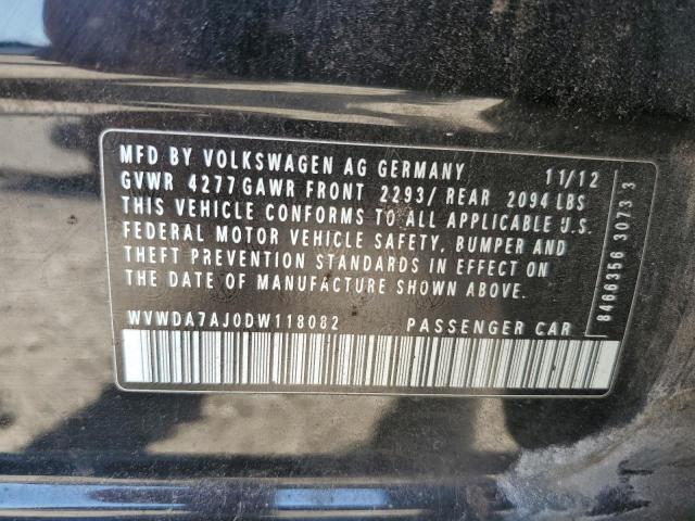 WVWDA7AJ0DW118082 - 2013 VOLKSWAGEN GOLF Սև լուսանկար 12