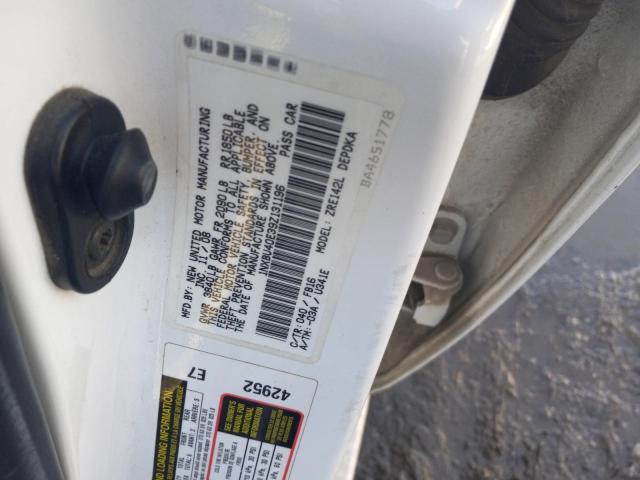 1NXBU40E39Z131196 - 2009 TOYOTA COROLLA LE BASE WHITE photo 13