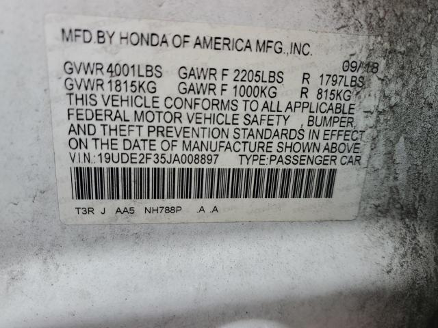 19UDE2F35JA008897 - 2018 ACURA ILX BASE WATCH PLUS WHITE photo 12