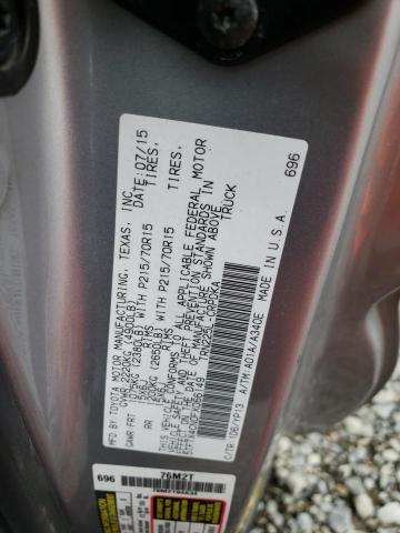 5TFTX4CN0FX066149 - 2015 TOYOTA TACOMA ACCESS CAB ვერცხლისფერი ფოტო 12