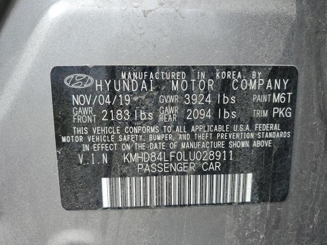 KMHD84LF0LU028911 - 2020 HYUNDAI ELANTRA SEL GRAY photo 12