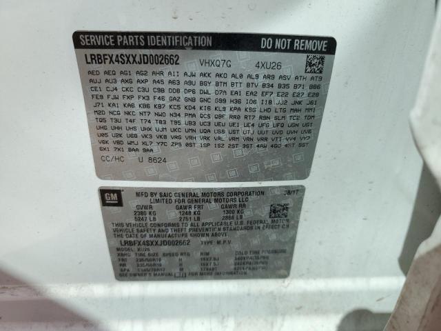 LRBFX4SXXJD002662 - 2018 BUICK ENVISION PREMIUM II Ağ foto 12