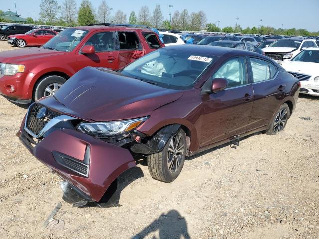 3N1AB8CV7LY249249 - 2020 NISSAN SENTRA SV BURGUNDY photo 1