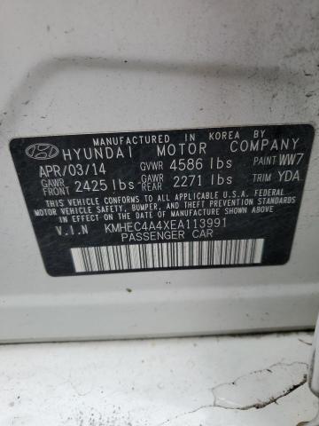 KMHEC4A4XEA113991 - 2014 HYUNDAI SONATA HYBRID WHITE photo 12