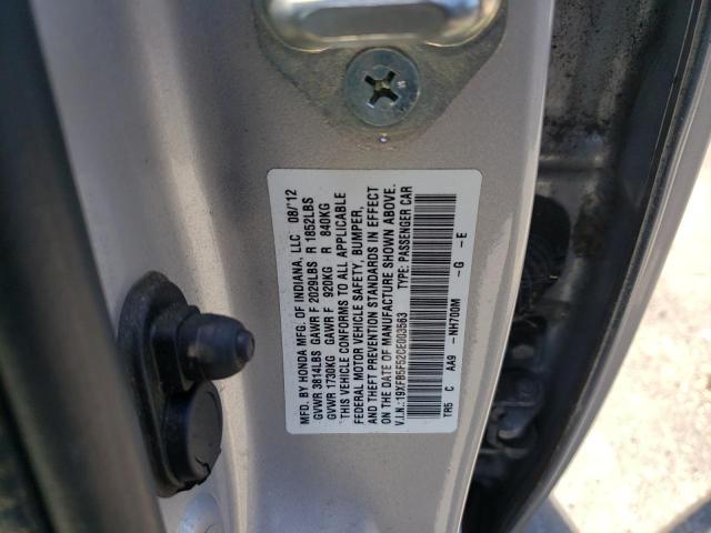 19XFB5F52CE003563 - 2012 HONDA CIVIC NATURAL GAS SILVER photo 12