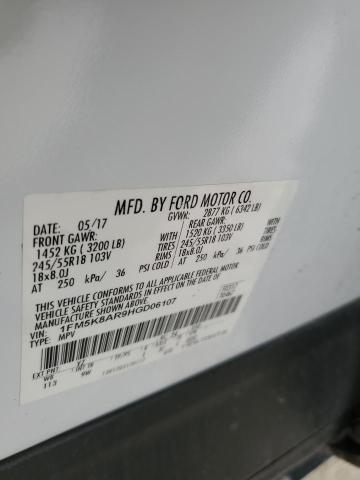 1FM5K8AR9HGD06107 - 2017 FORD EXPLORER POLICE INTERCEPTOR Ağ foto 13