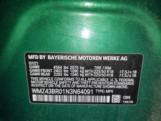 WMZ43BR01N3N64091 - 2022 MINI COOPER COUNTRYMAN ALL4 GREEN photo 13