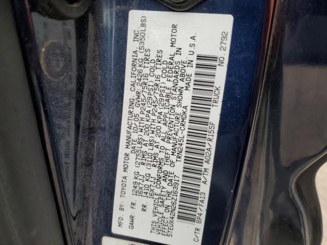 5TEUX42N26Z163917 - 2006 TOYOTA TACOMA ACCESS CAB BLUE photo 12