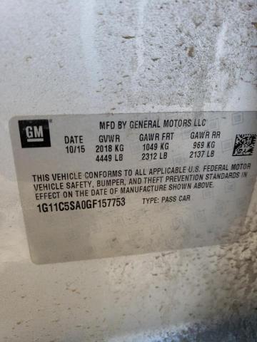 1G11C5SA0GF157753 - 2016 CHEVROLET MALIBU LIM LT Күміс фото 12