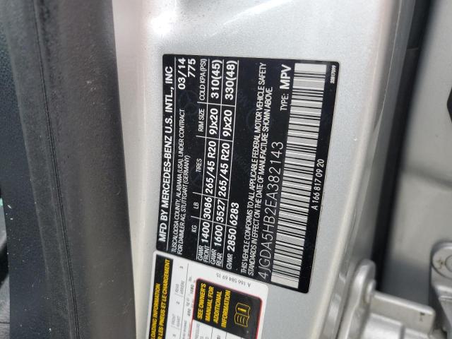 4JGDA5HB2EA382143 - 2014 MERCEDES-BENZ ML 350 4MATIC SILVER photo 13