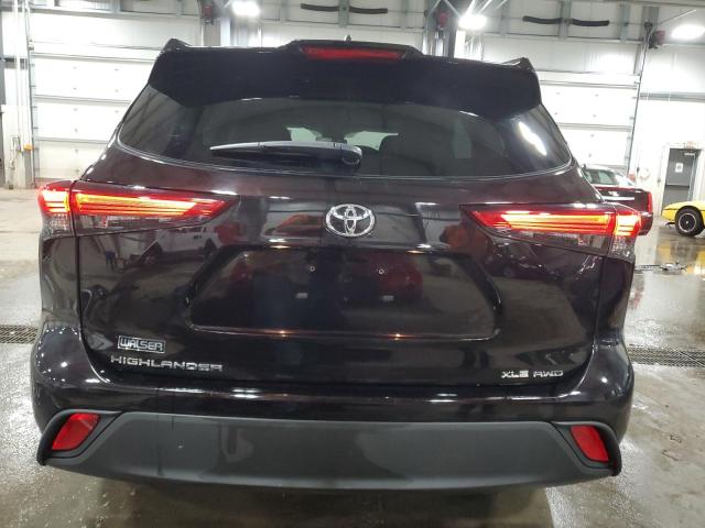 5TDGZRBHXLS009446 - 2020 TOYOTA HIGHLANDER XLE BLACK photo 6