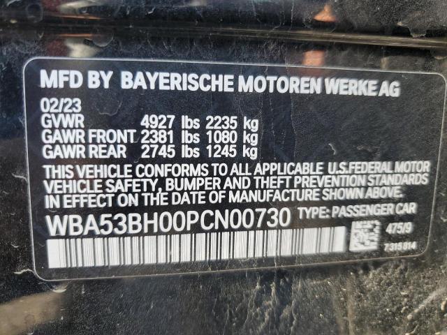 WBA53BH00PCN00730 - 2023 BMW 530 I BLACK photo 12