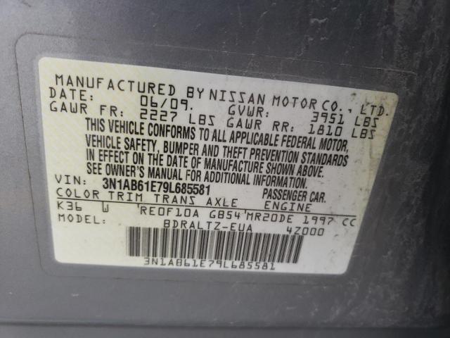 3N1AB61E79L685581 - 2009 NISSAN SENTRA 2.0 GRAY photo 12