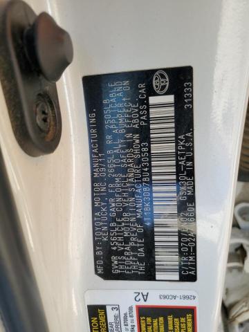 4T1BK3DB7BU430583 - 2011 TOYOTA AVALON BASE 白色 照片 12