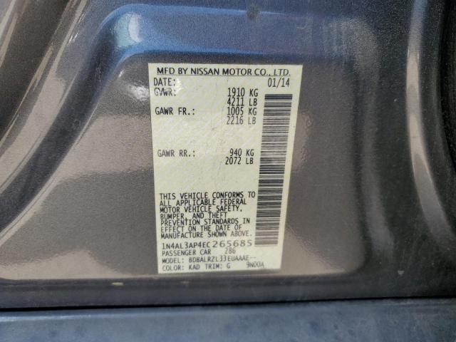 1N4AL3AP4EC265685 - 2014 NISSAN ALTIMA 2.5 GRAY photo 12