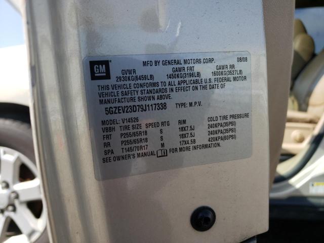 5GZEV23D79J117338 - 2009 SATURN OUTLOOK XR BEIGE photo 13