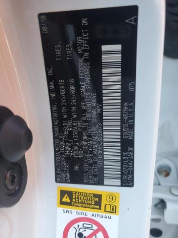 5TDJZRFH5JS559473 - 2018 TOYOTA HIGHLANDER SE Ақ фото 13