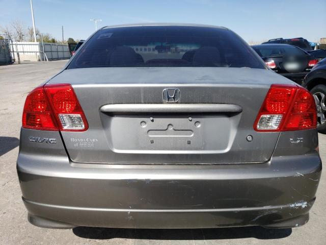 2HGES16554H508055 - 2004 HONDA CIVIC LX GRAY photo 6