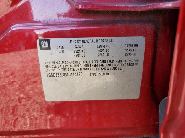 1G6DJ5EG0A0114120 - 2010 CADILLAC CTS PERFORMANCE COLLECTION Красный фото 12