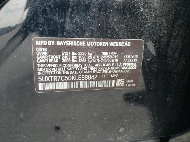 5UXTR7C50KLE88842 - 2019 BMW X3 SDRIVE30I BLACK photo 13