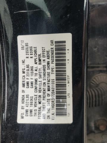 1HGCR2F72DA011005 - 2013 HONDA ACCORD EX BLACK photo 12