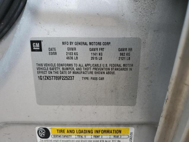 1G1ZK57789F225237 - 2009 CHEVROLET MALIBU LTZ ვერცხლისფერი ფოტო 12