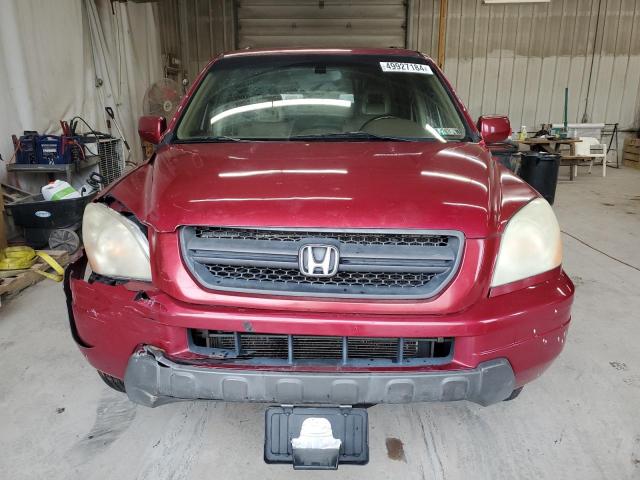 5FNYF18615B029550 - 2005 HONDA PILOT EXL RED photo 5