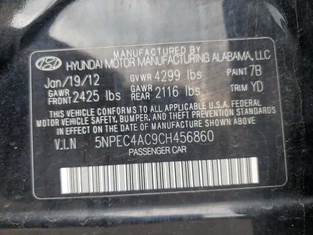 5NPEC4AC9CH456860 - 2012 HYUNDAI SONATA SE BLACK photo 12